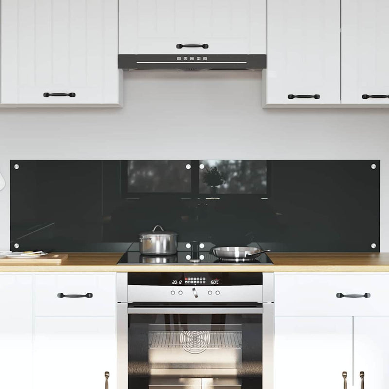 vidaXL Konyhai splashback 2 pcs Sötétszürke 80 x 40 cm edzett üveg