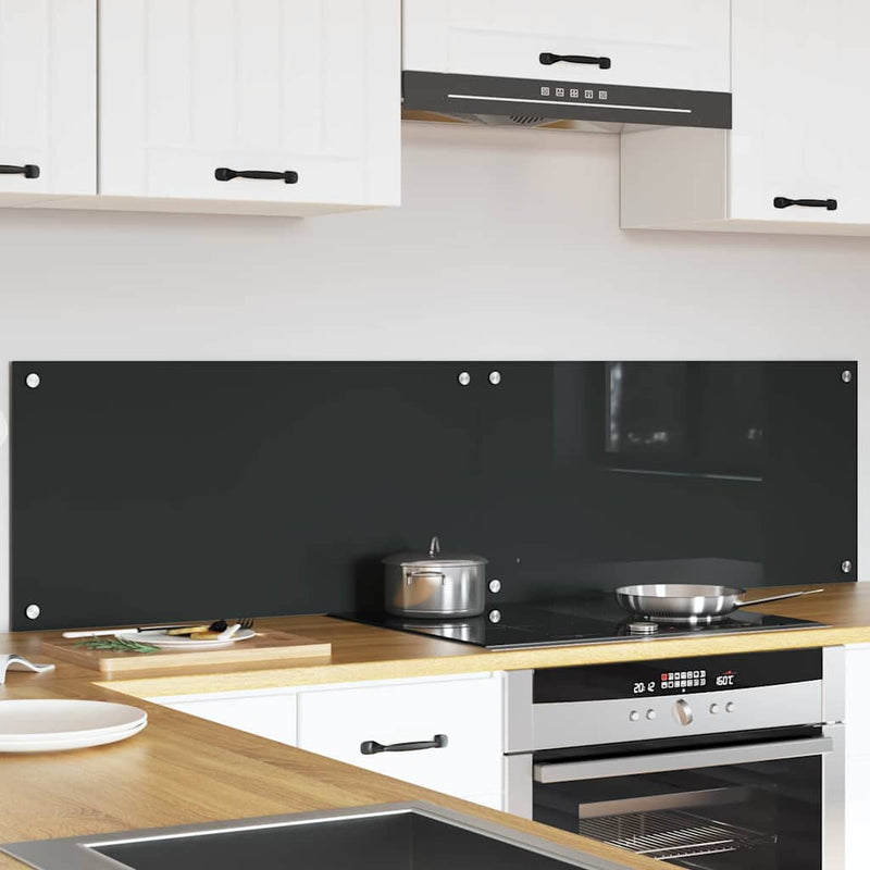 vidaXL Konyhai splashback 2 pcs Sötétszürke 80 x 40 cm edzett üveg