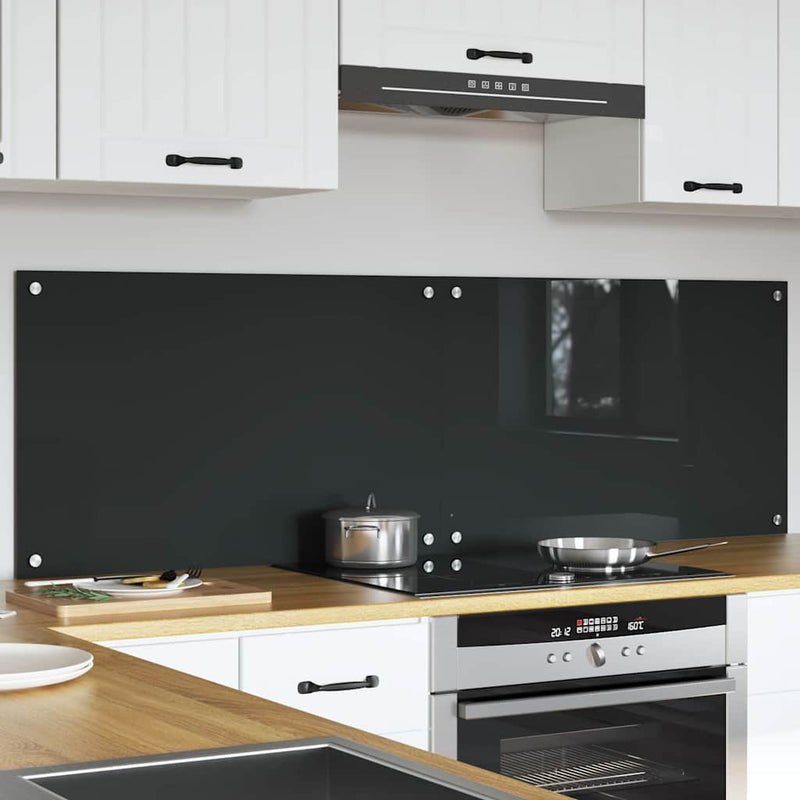 vidaXL Konyhai splashback 2 pcs Sötétszürke 80 x 50 cm edzett üveg