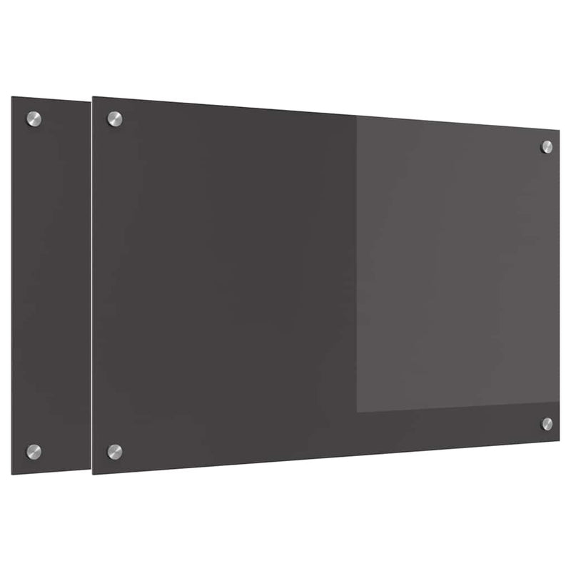 vidaXL Konyhai splashback 2 pcs Sötétszürke 80 x 50 cm edzett üveg