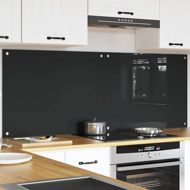 vidaXL Konyhai splashback 2 pcs Sötétszürke 80 x 60 cm edzett üveg