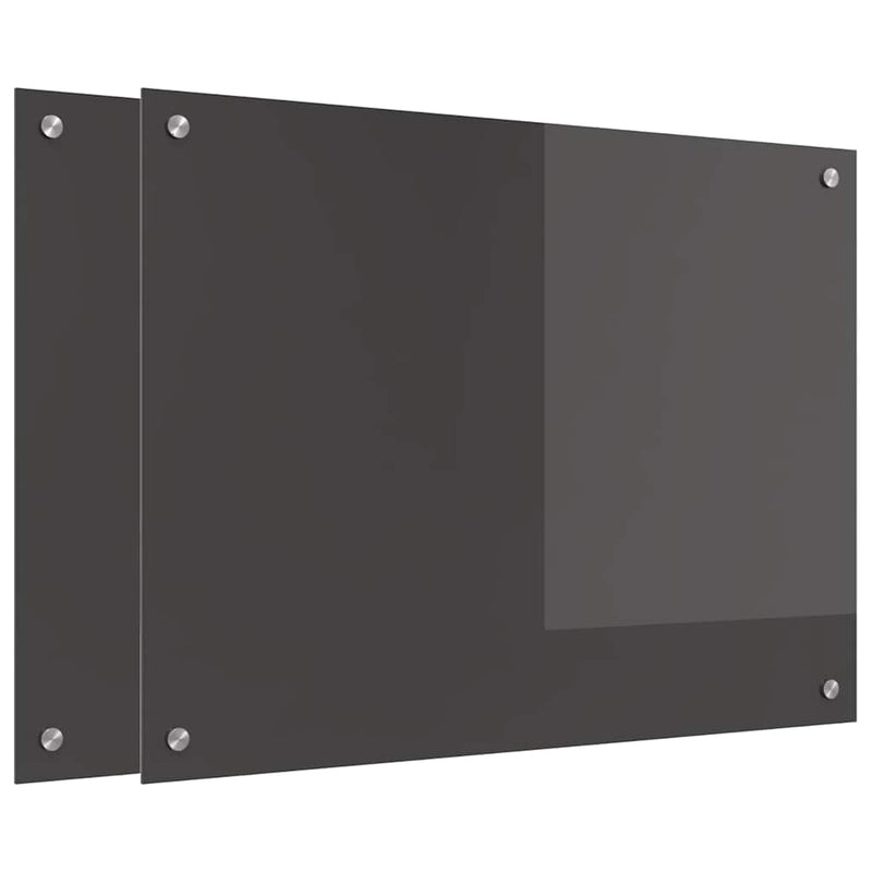 vidaXL Konyhai splashback 2 pcs Sötétszürke 80 x 60 cm edzett üveg