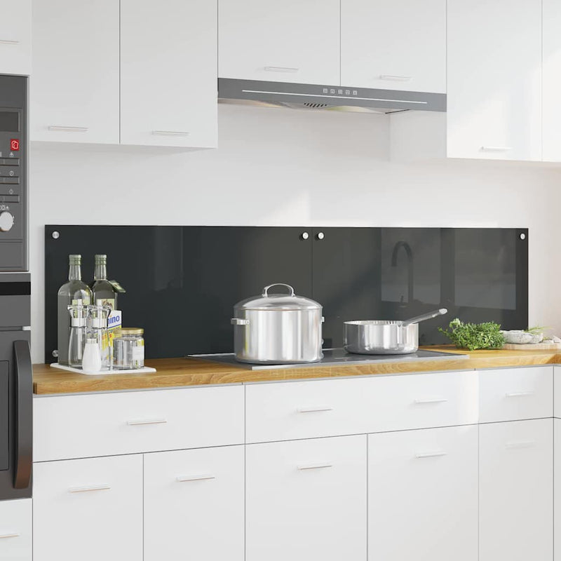 vidaXL Konyhai splashback 2 pcs Sötétszürke 90 x 40 cm edzett üveg