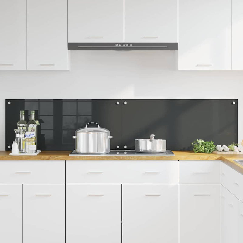 vidaXL Konyhai splashback 2 pcs Sötétszürke 90 x 40 cm edzett üveg