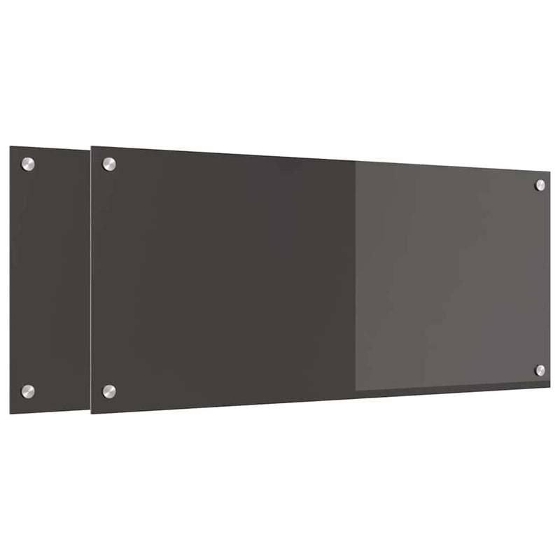 vidaXL Konyhai splashback 2 pcs Sötétszürke 90 x 40 cm edzett üveg
