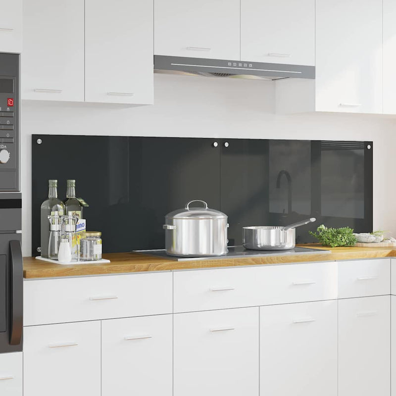 vidaXL Konyhai splashback 2 pcs Sötétszürke 90 x 50 cm edzett üveg
