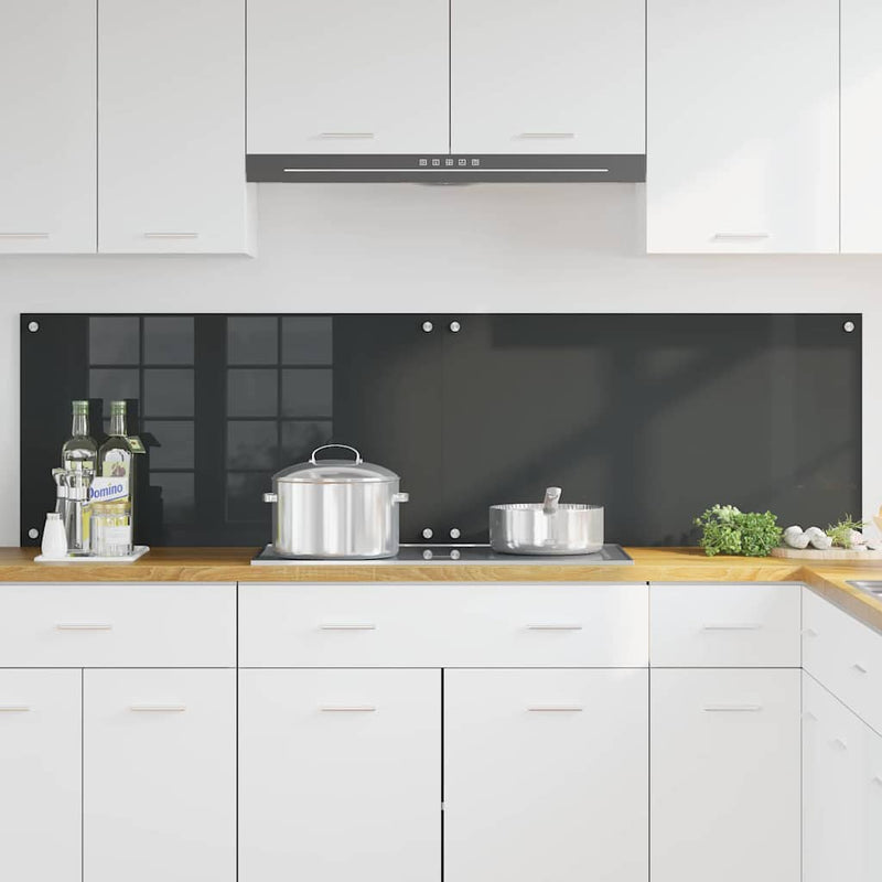vidaXL Konyhai splashback 2 pcs Sötétszürke 90 x 50 cm edzett üveg