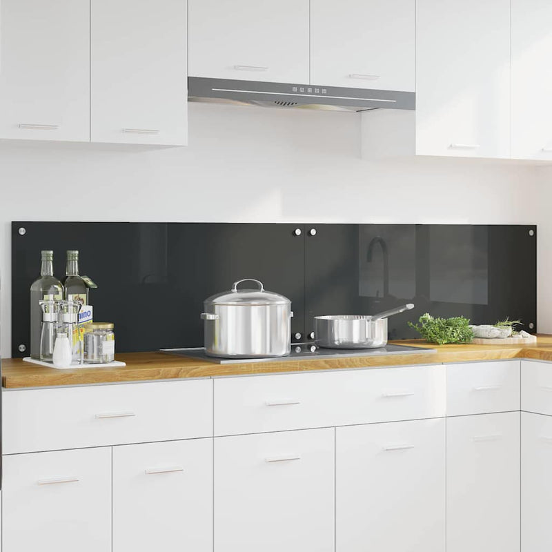 vidaXL Konyhai splashback 2 pcs Sötétszürke 100 x 40 cm edzett üveg