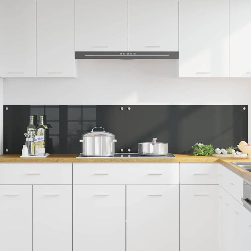 vidaXL Konyhai splashback 2 pcs Sötétszürke 100 x 40 cm edzett üveg