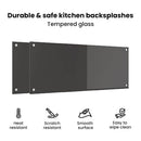 vidaXL Konyhai hátfal 2 pcs Sötétszürke 100 x 40 cm edzett üveg