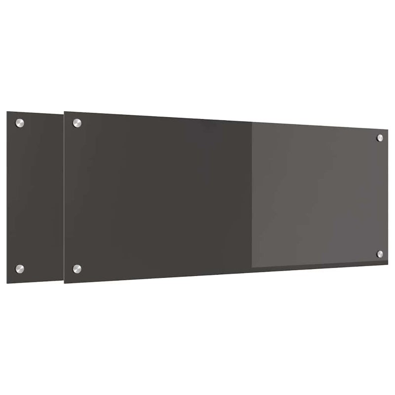 vidaXL Konyhai splashback 2 pcs Sötétszürke 100 x 40 cm edzett üveg