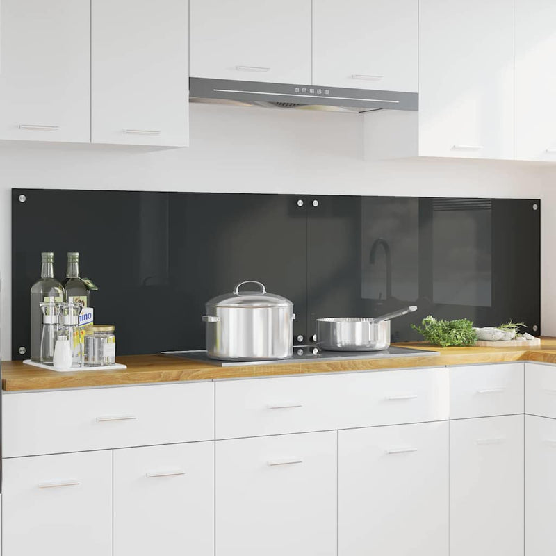 vidaXL Konyhai splashback 2 pcs Sötétszürke 100 x 50 cm edzett üveg