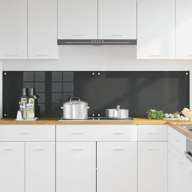 vidaXL Konyhai splashback 2 pcs Sötétszürke 100 x 50 cm edzett üveg