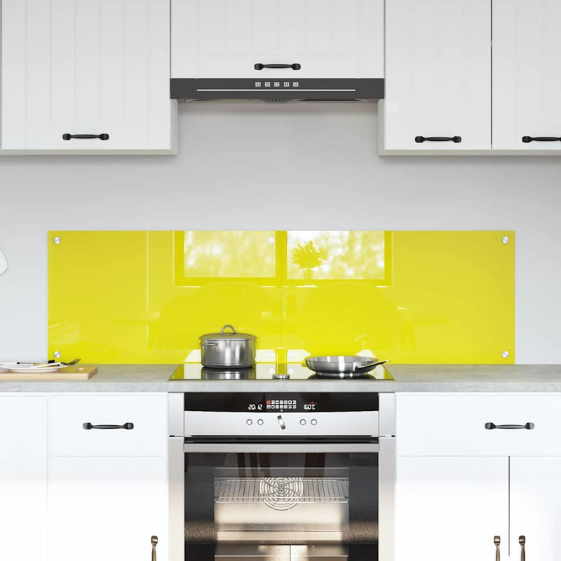 vidaXL Konyhai splashback 2 pcs Sárga 70 x 40 cm edzett üveg