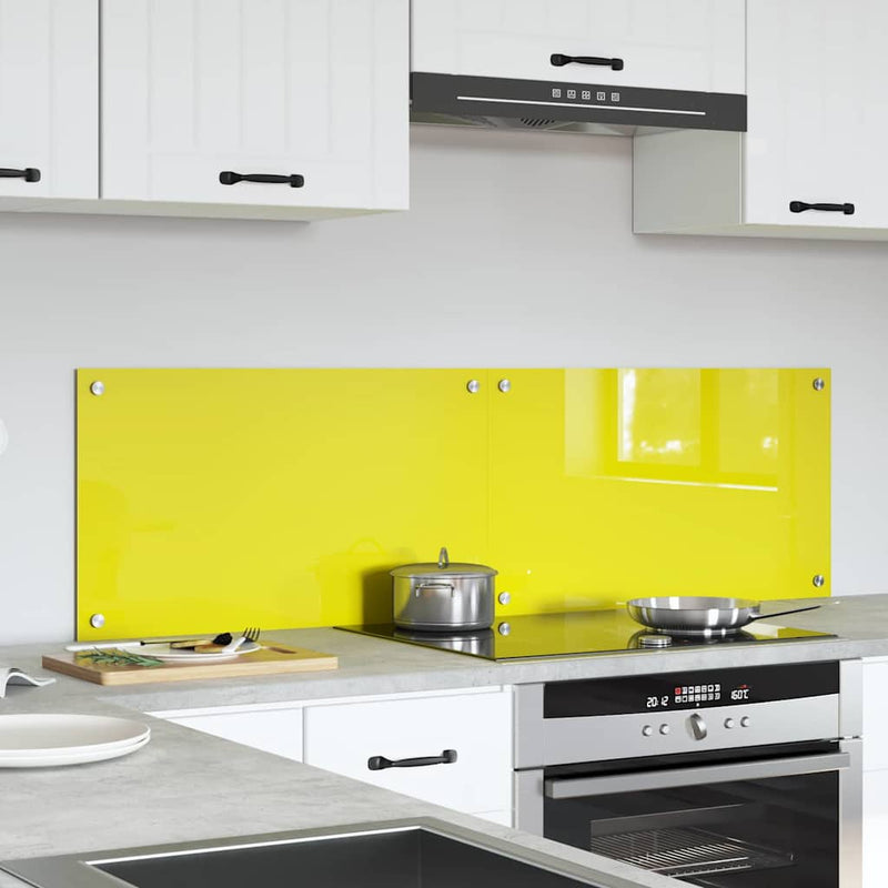 vidaXL Konyhai splashback 2 pcs Sárga 70 x 40 cm edzett üveg