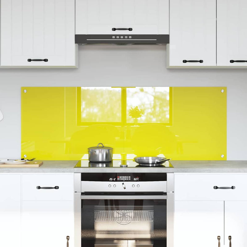 vidaXL Konyhai splashback 2 pcs Sárga 70 x 50 cm edzett üveg