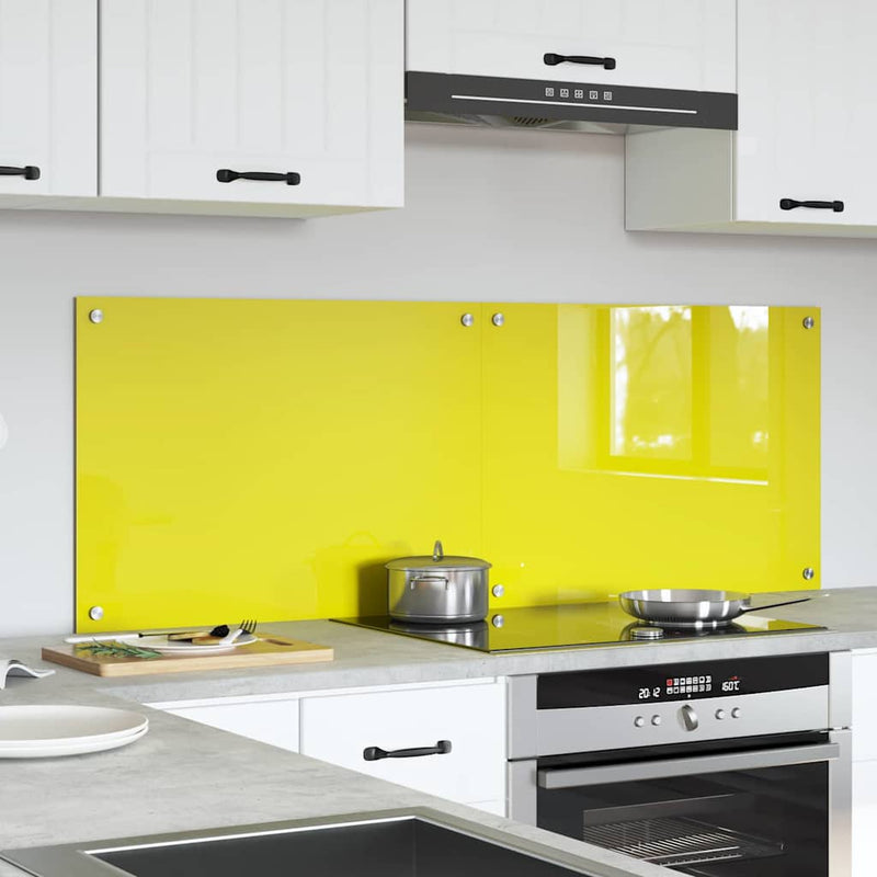 vidaXL Konyhai splashback 2 pcs Sárga 70 x 50 cm edzett üveg