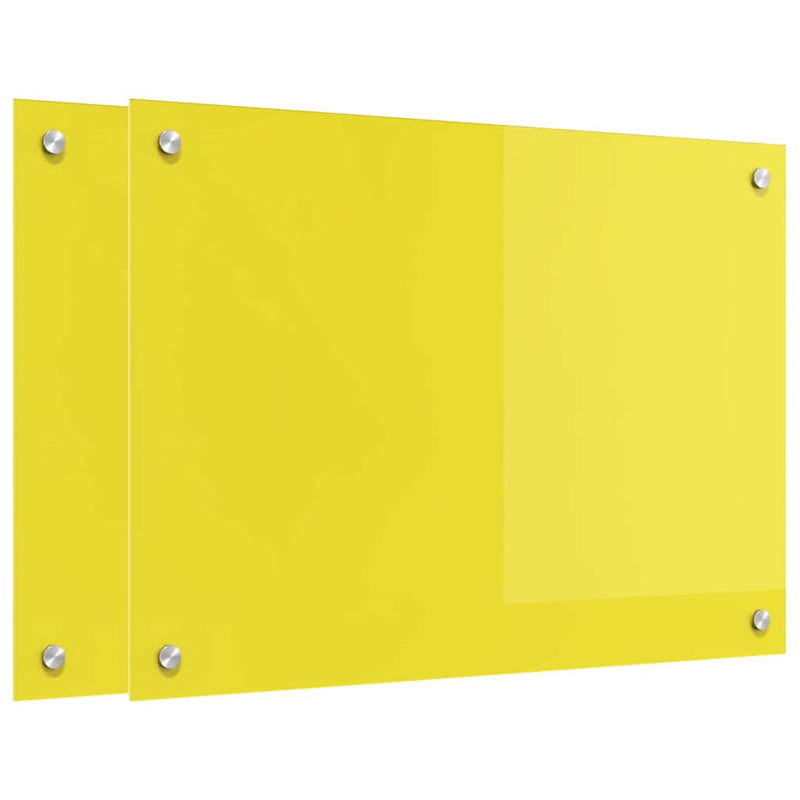 vidaXL Konyhai splashback 2 pcs Sárga 70 x 50 cm edzett üveg