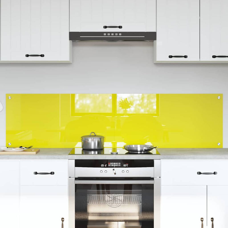 vidaXL Konyhai splashback 2 pcs Sárga 80 x 40 cm edzett üveg