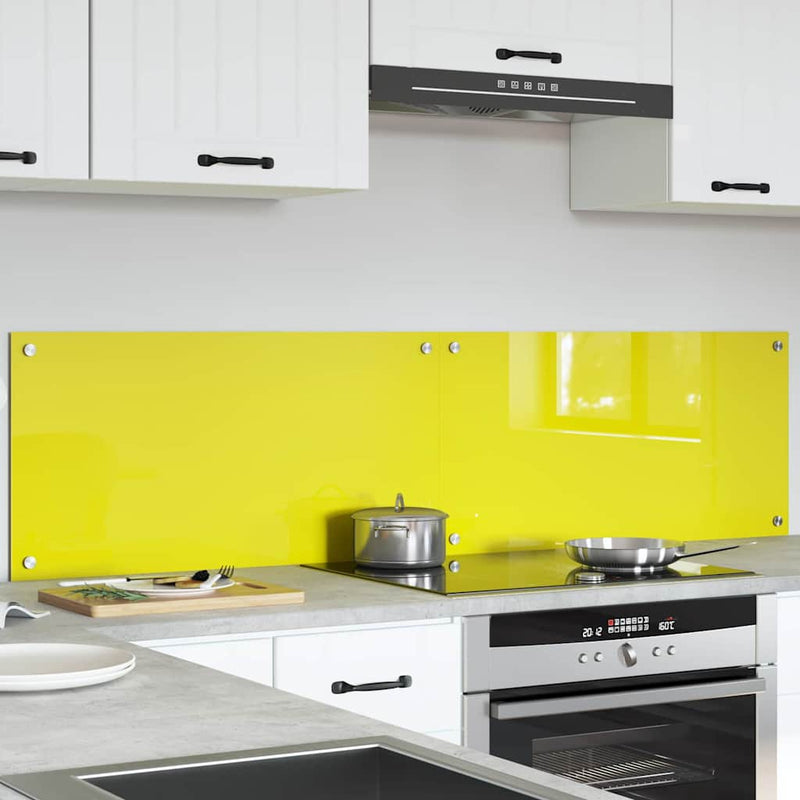 vidaXL Konyhai splashback 2 pcs Sárga 80 x 40 cm edzett üveg