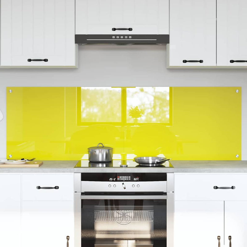 vidaXL Konyhai splashback 2 pcs Sárga 80 x 50 cm edzett üveg