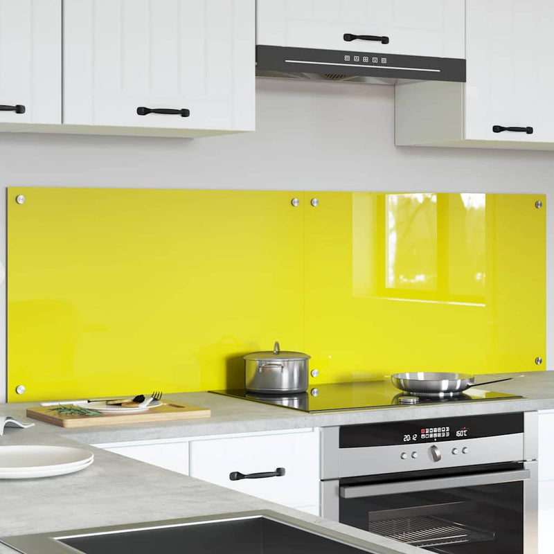 vidaXL Konyhai splashback 2 pcs Sárga 80 x 50 cm edzett üveg