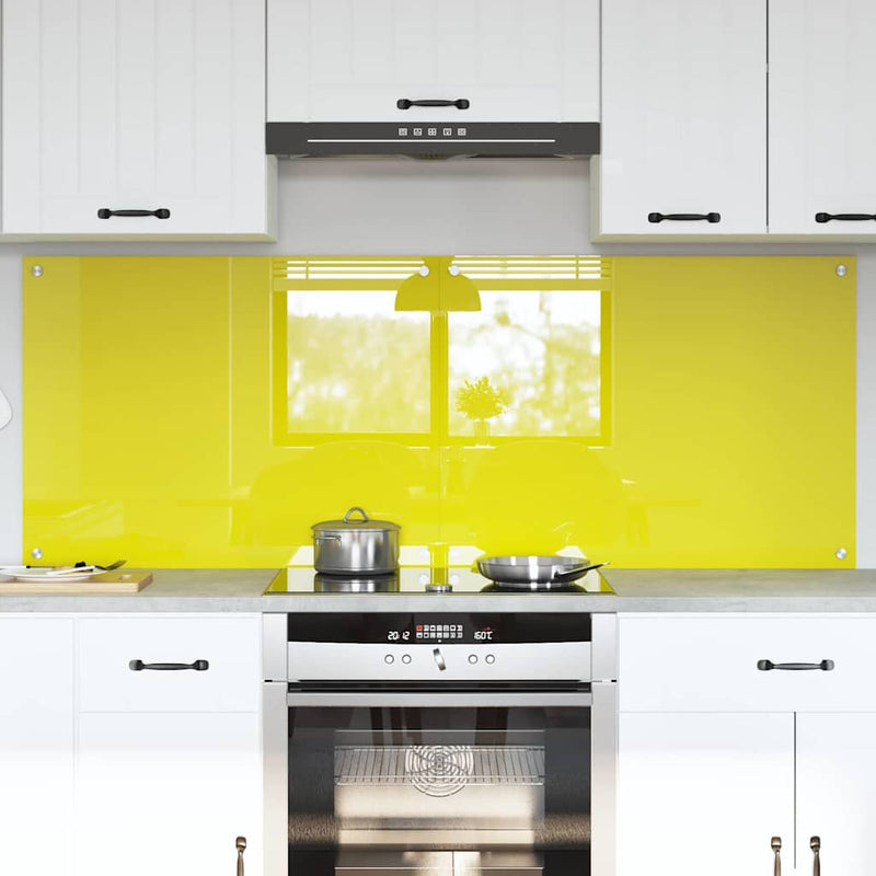 vidaXL Konyhai splashback 2 pcs Sárga 80 x 60 cm edzett üveg