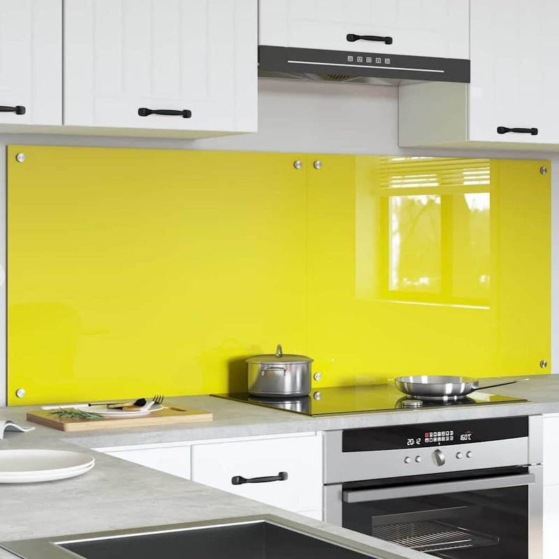 vidaXL Konyhai splashback 2 pcs Sárga 80 x 60 cm edzett üveg