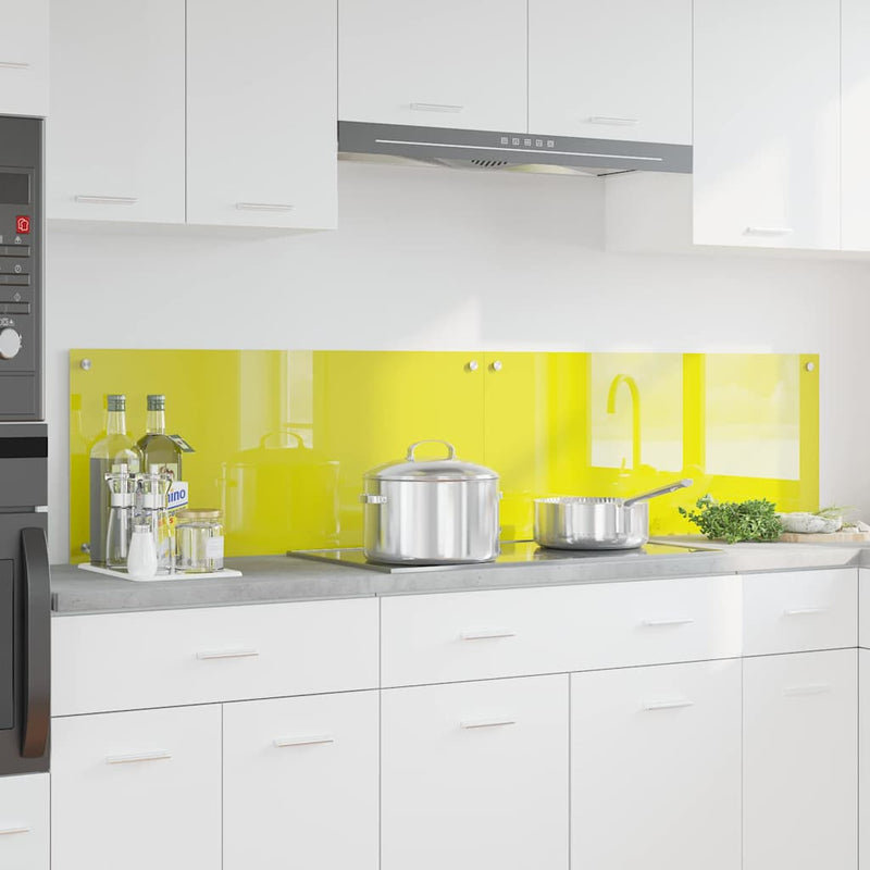 vidaXL Konyhai splashback 2 pcs Sárga 90 x 40 cm edzett üveg