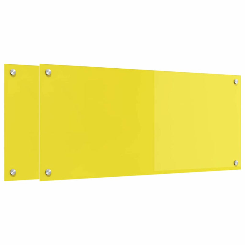 vidaXL Konyhai splashback 2 pcs Sárga 90 x 40 cm edzett üveg