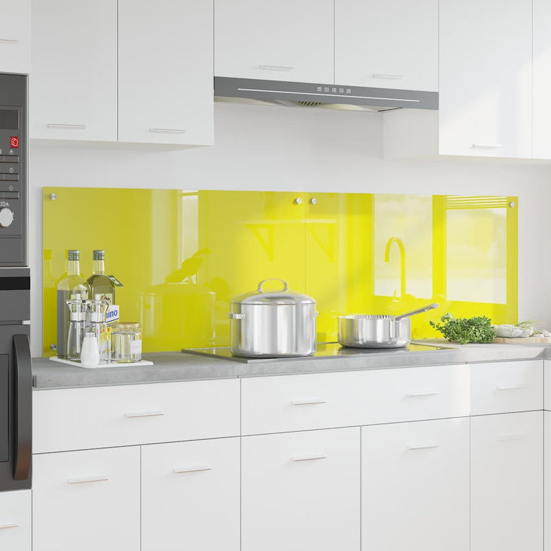 vidaXL Konyhai splashback 2 pcs Sárga 90 x 50 cm edzett üveg