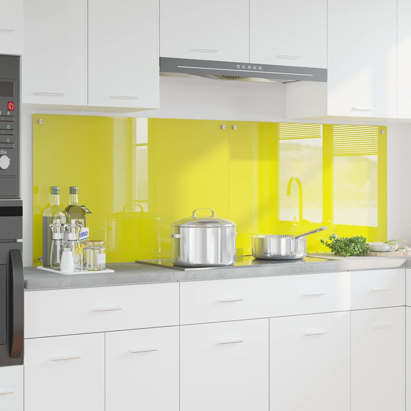 vidaXL Konyhai splashback 2 pcs Sárga 90 x 60 cm edzett üveg