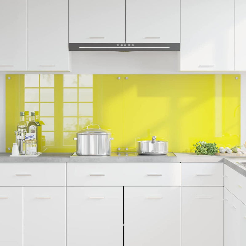 vidaXL Konyhai splashback 2 pcs Sárga 90 x 60 cm edzett üveg