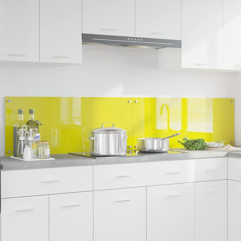 vidaXL Konyhai splashback 2 pcs Sárga 100 x 40 cm edzett üveg