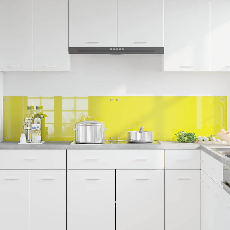 vidaXL Konyhai splashback 2 pcs Sárga 100 x 40 cm edzett üveg