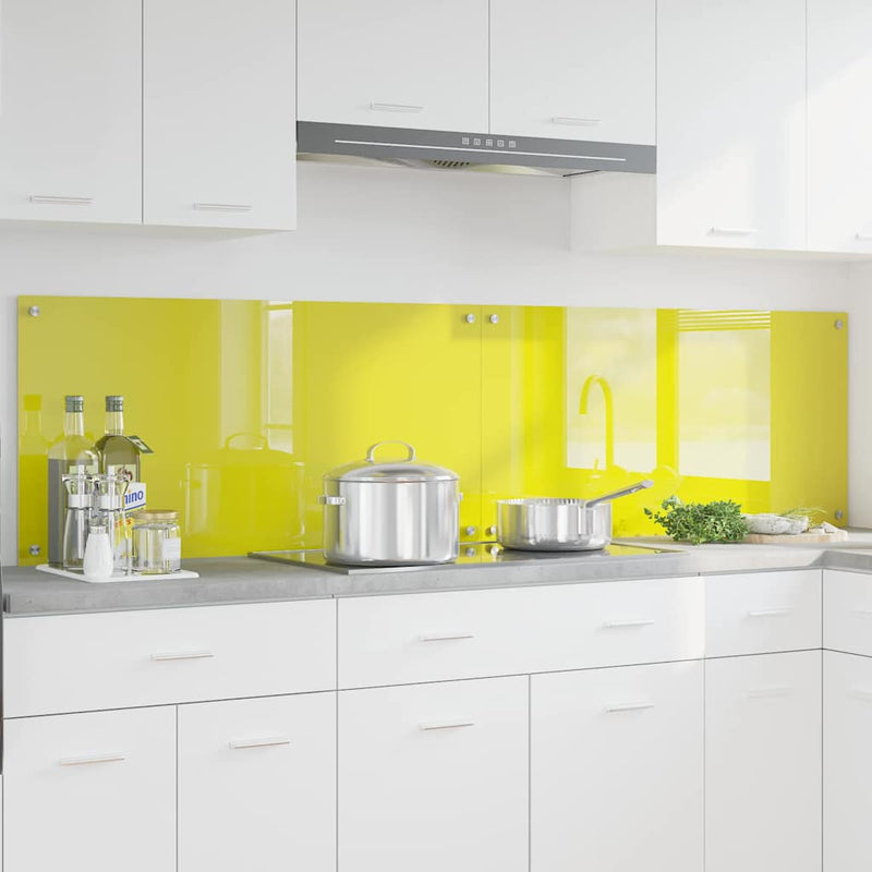 vidaXL Konyhai splashback 2 pcs Sárga 100 x 50 cm edzett üveg
