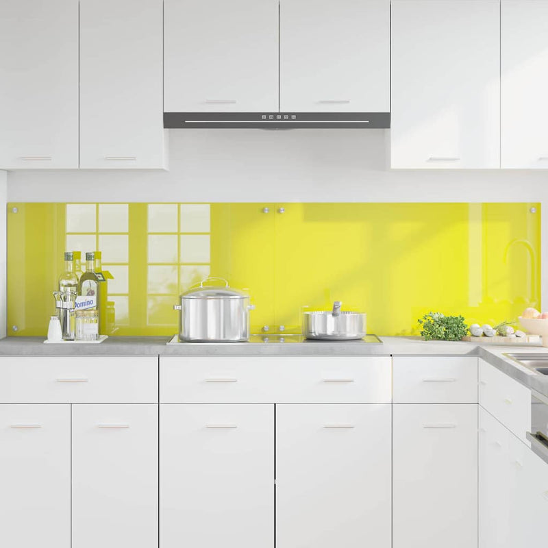 vidaXL Konyhai splashback 2 pcs Sárga 100 x 50 cm edzett üveg