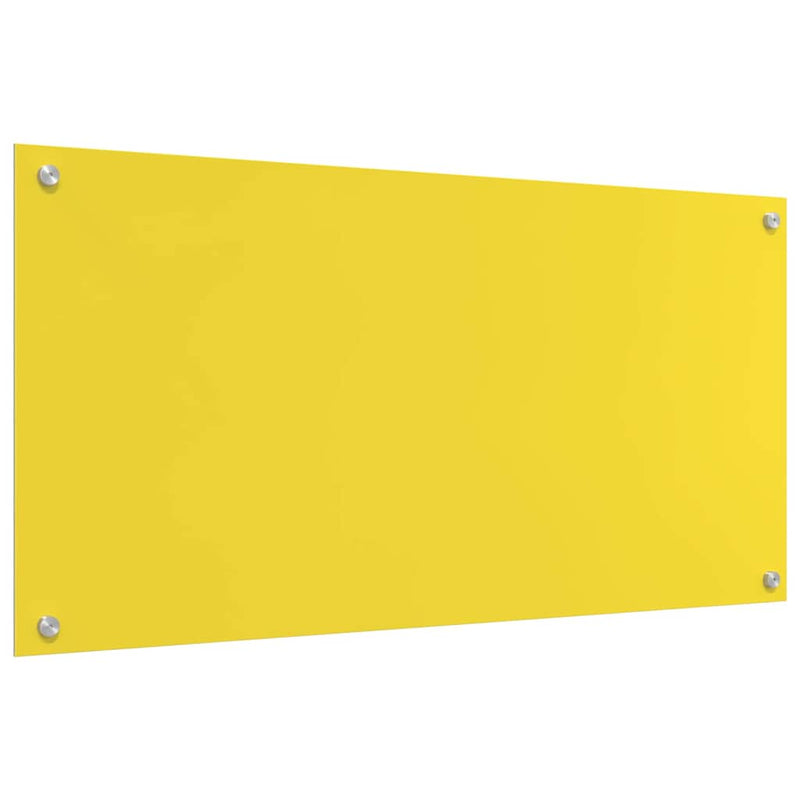 vidaXL Konyhai splashback 2 pcs Sárga 100 x 50 cm edzett üveg
