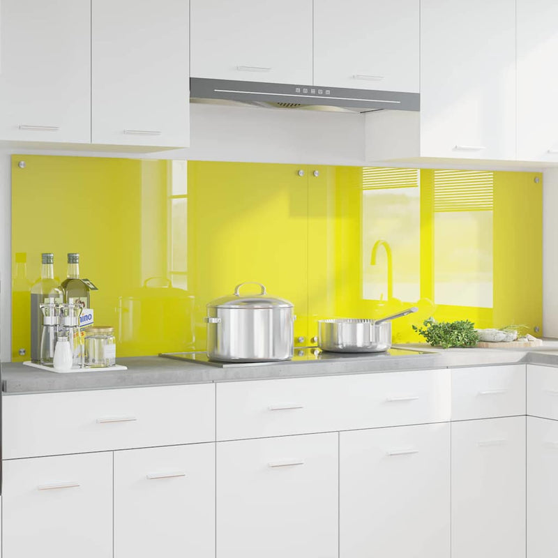 vidaXL Konyhai splashback 2 pcs Sárga 100 x 60 cm edzett üveg