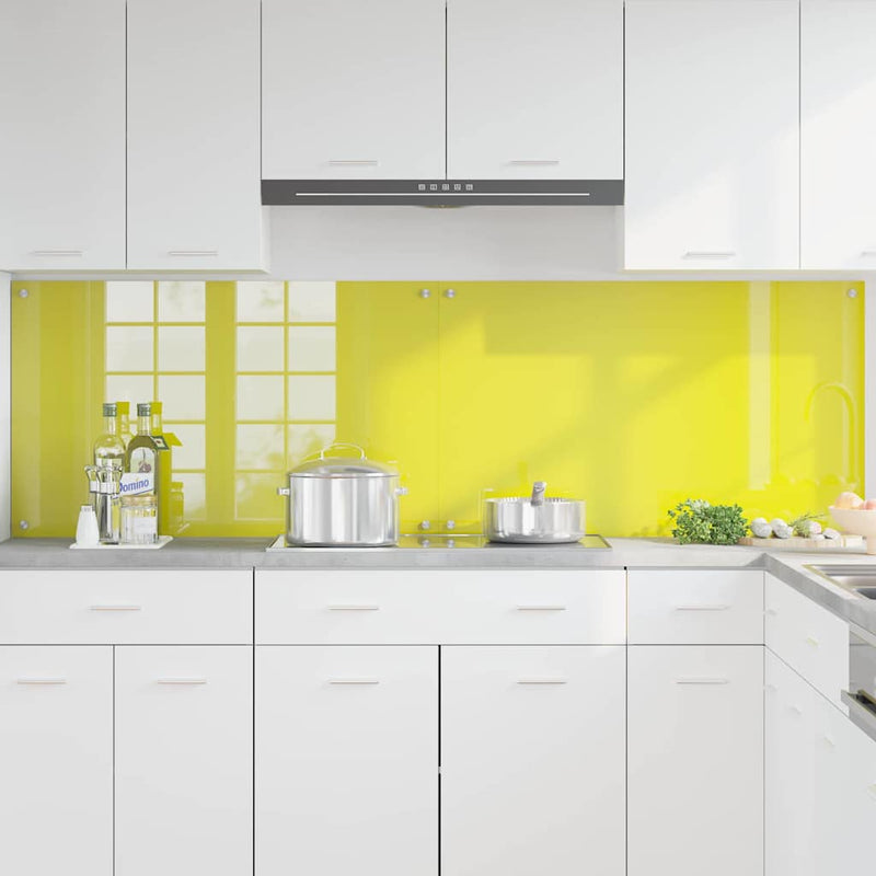 vidaXL Konyhai splashback 2 pcs Sárga 100 x 60 cm edzett üveg