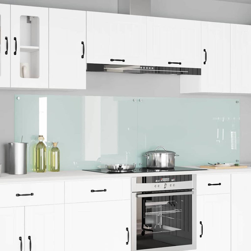 vidaXL Konyhai splashback 2 pcs Fehér 110 x 60 cm edzett üveg