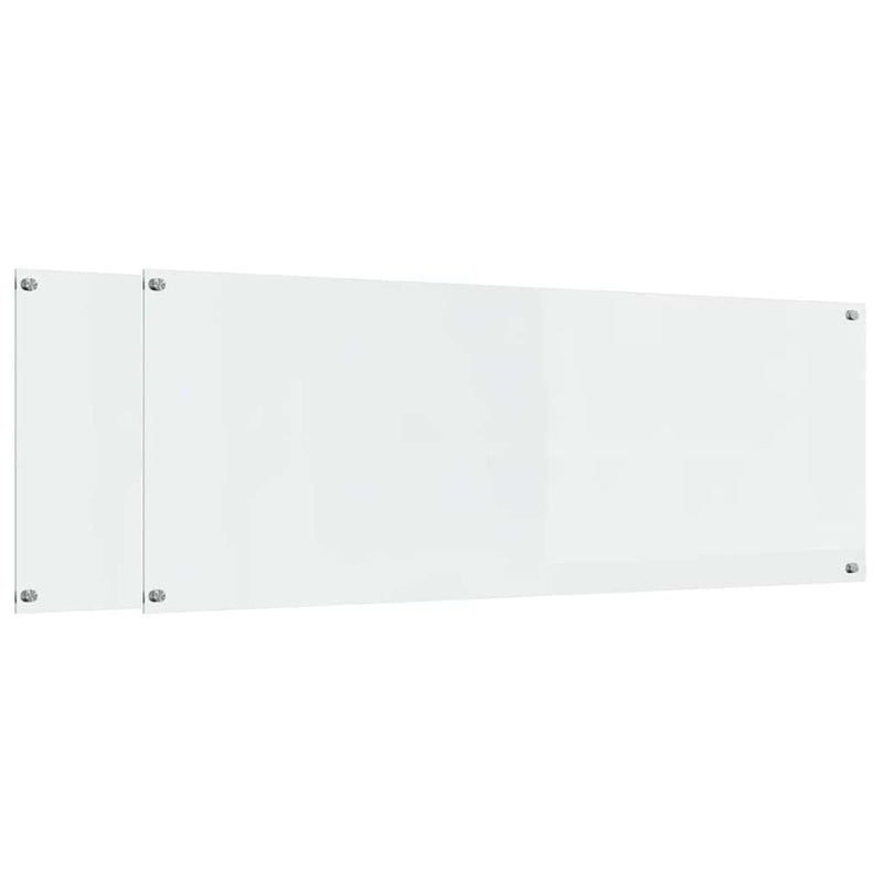 vidaXL Konyhai splashback 2 pcs Átlátszó 110 x 40 cm edzett üveg