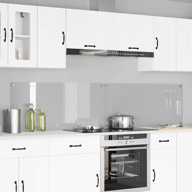 vidaXL Konyhai splashback 2 pcs Átlátszó 110 x 50 cm edzett üveg