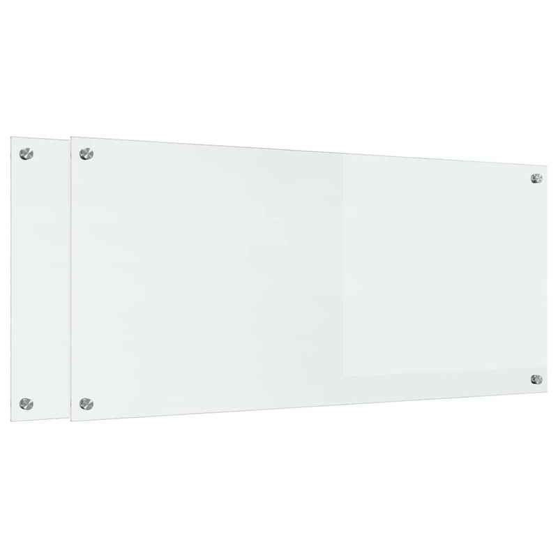 vidaXL Konyhai splashback 2 pcs Átlátszó 110 x 50 cm edzett üveg