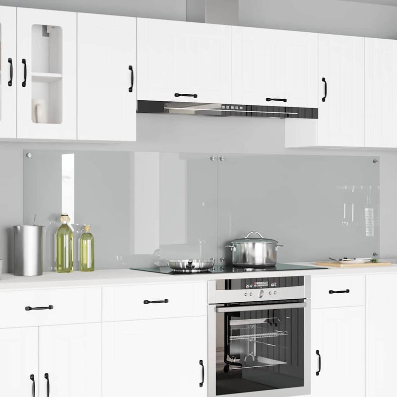vidaXL Konyhai splashback 2 pcs Átlátszó 110 x 60 cm edzett üveg