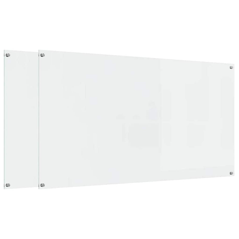 vidaXL Konyhai splashback 2 pcs Átlátszó 110 x 60 cm edzett üveg