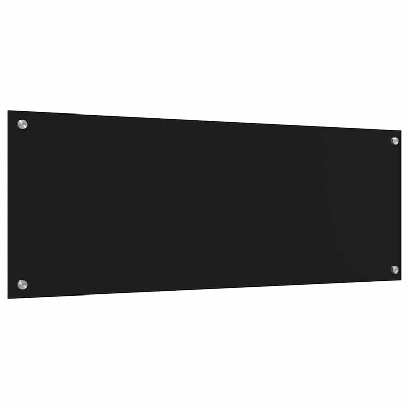 vidaXL Konyhai splashback 2 pcs Fekete 110 x 40 cm edzett üveg