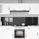 vidaXL Konyhai splashback 2 pcs Fekete 110 x 50 cm edzett üveg