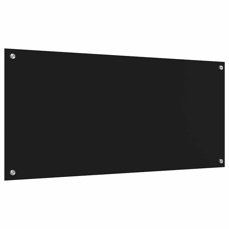 vidaXL Konyhai splashback 2 pcs Fekete 110 x 50 cm edzett üveg