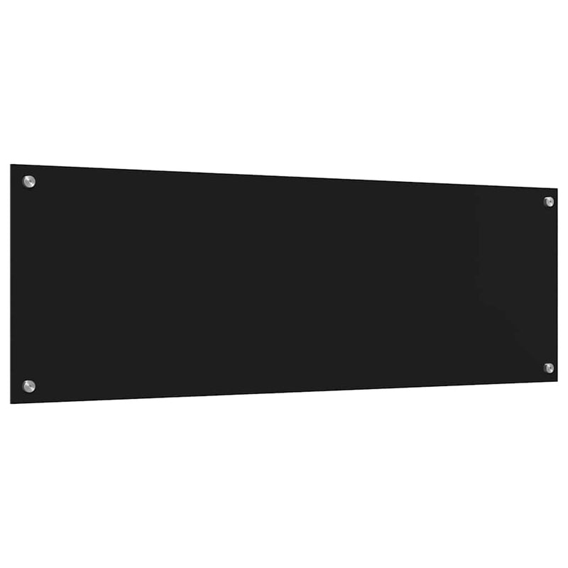vidaXL Konyhai splashback 2 pcs Fekete 120 x 40 cm edzett üveg